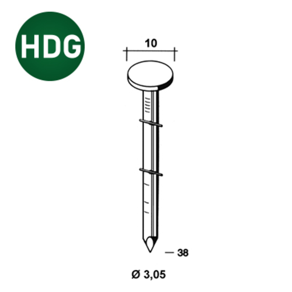 7200 COILS 3,05 X 38 ANNELÉES HDG - ALSAFIX - R163038G