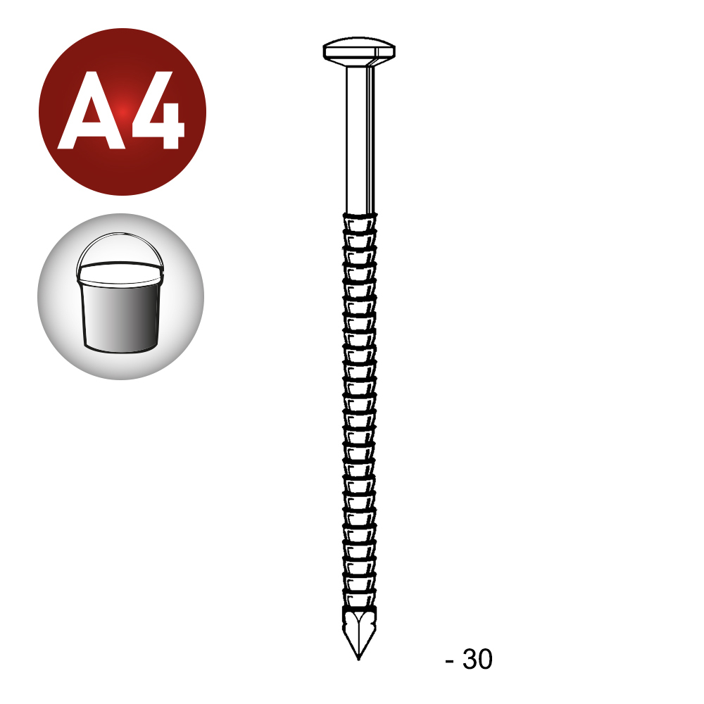 TB ANNELÉ INOX 25/28X30 EN SEAU DE 5 KG - ALSAFIX - TB200309S