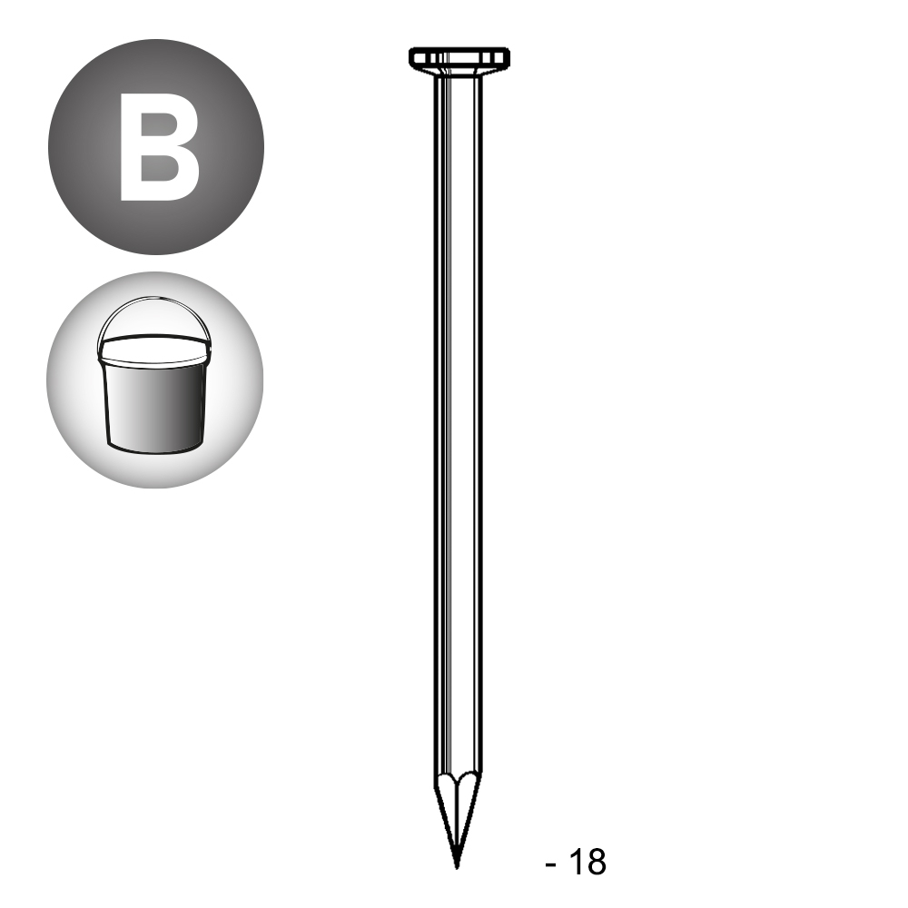 Pointe tête plate lisse 1,2X18 EN SEAU DE 5 KG - ALSAFIX - TP120181S