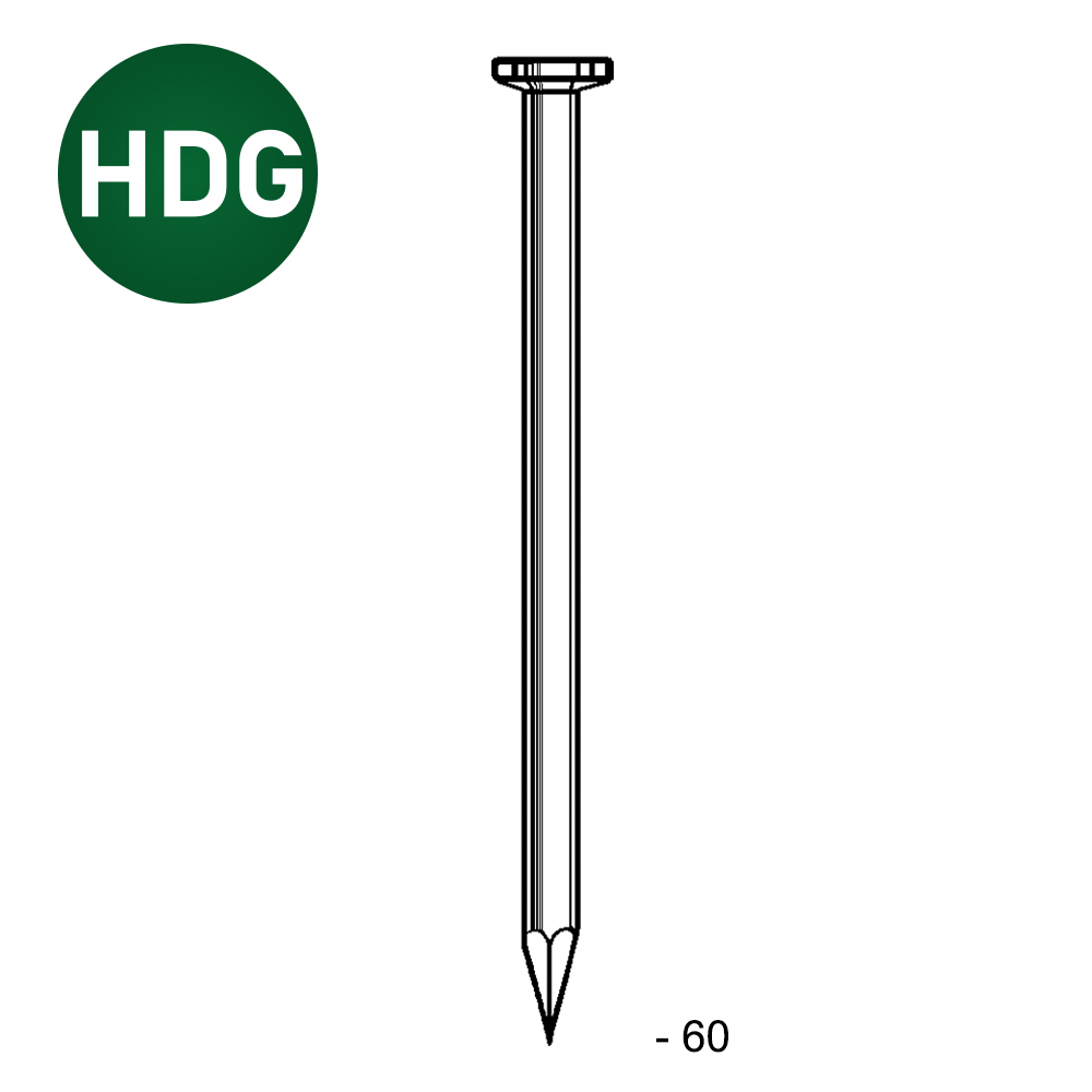 Pointe tête plate lisse HDG 2,8X60 - 5 KG - ALSAFIX - TP280605