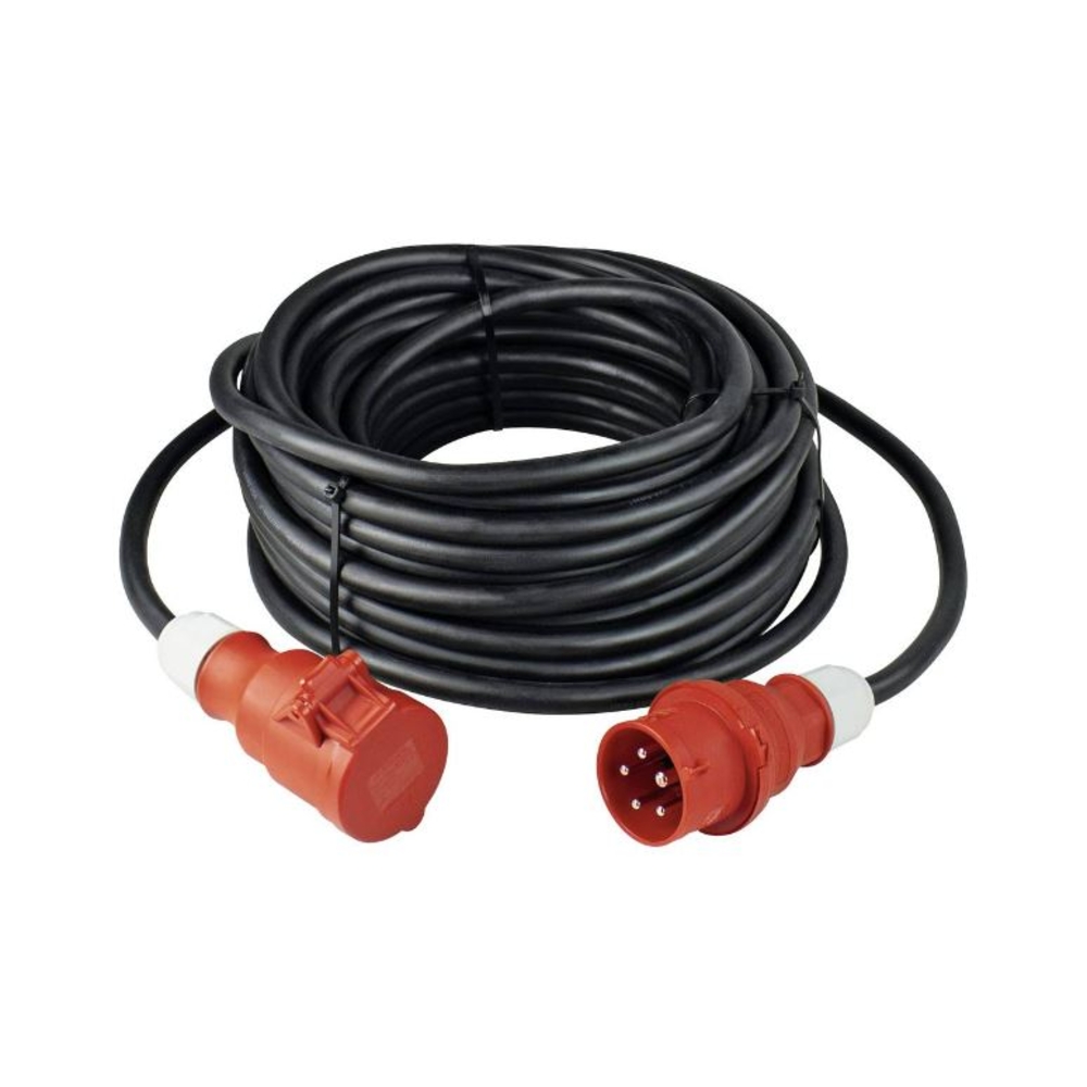 Rallonge triphasé 16 A noir AS SCHWABE 25 m H07RN-F 5G 2,5 mm² avec inverseur de phase - 60548