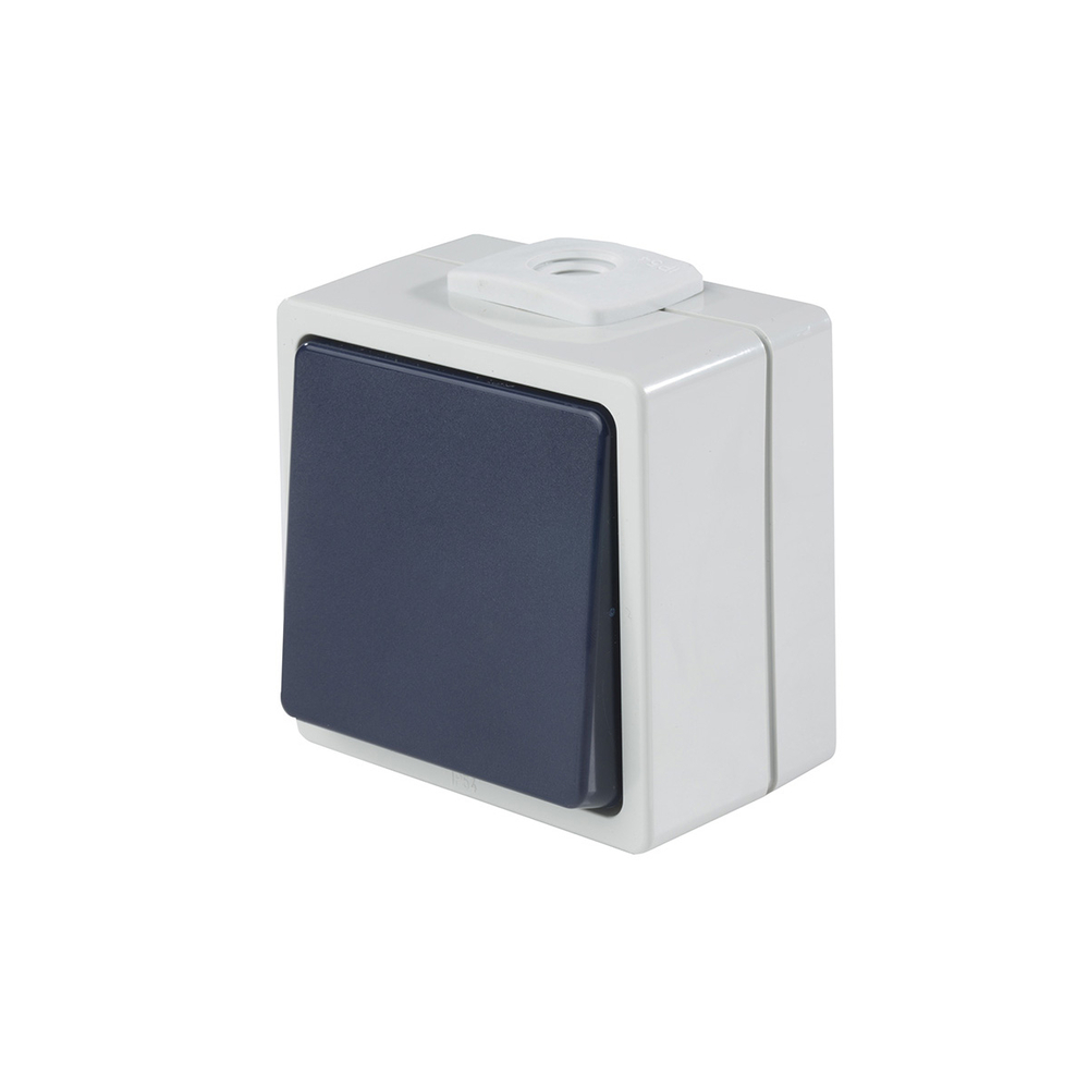 Interrupteur va-et-vient 10 A, gris/bleu AS SCHWABE - 62450