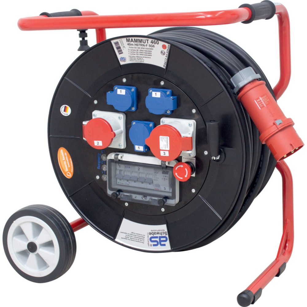 Enrouleur 40m MAMMOUTH Ø460mm 'F' H07RN-F 5G6 AS SCHWABE - 826408