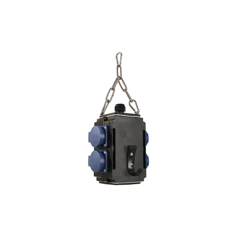 MIXO I coffret de prises suspendus IP44 4x prises NF 1PNT/16A/250V 3x1,5 mm2 jusqu'à 5x1,5 mm2 AS SCHWABE - 860731
