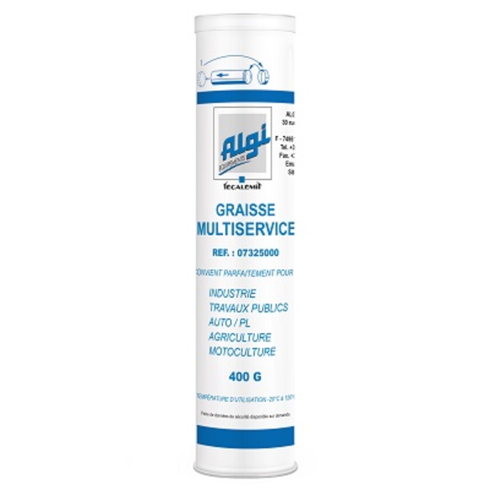 CARTOUCHE DE GRAISSE 400GR EP2 MULTI SERVICE ALGI EQUIPEMENT - 07325000