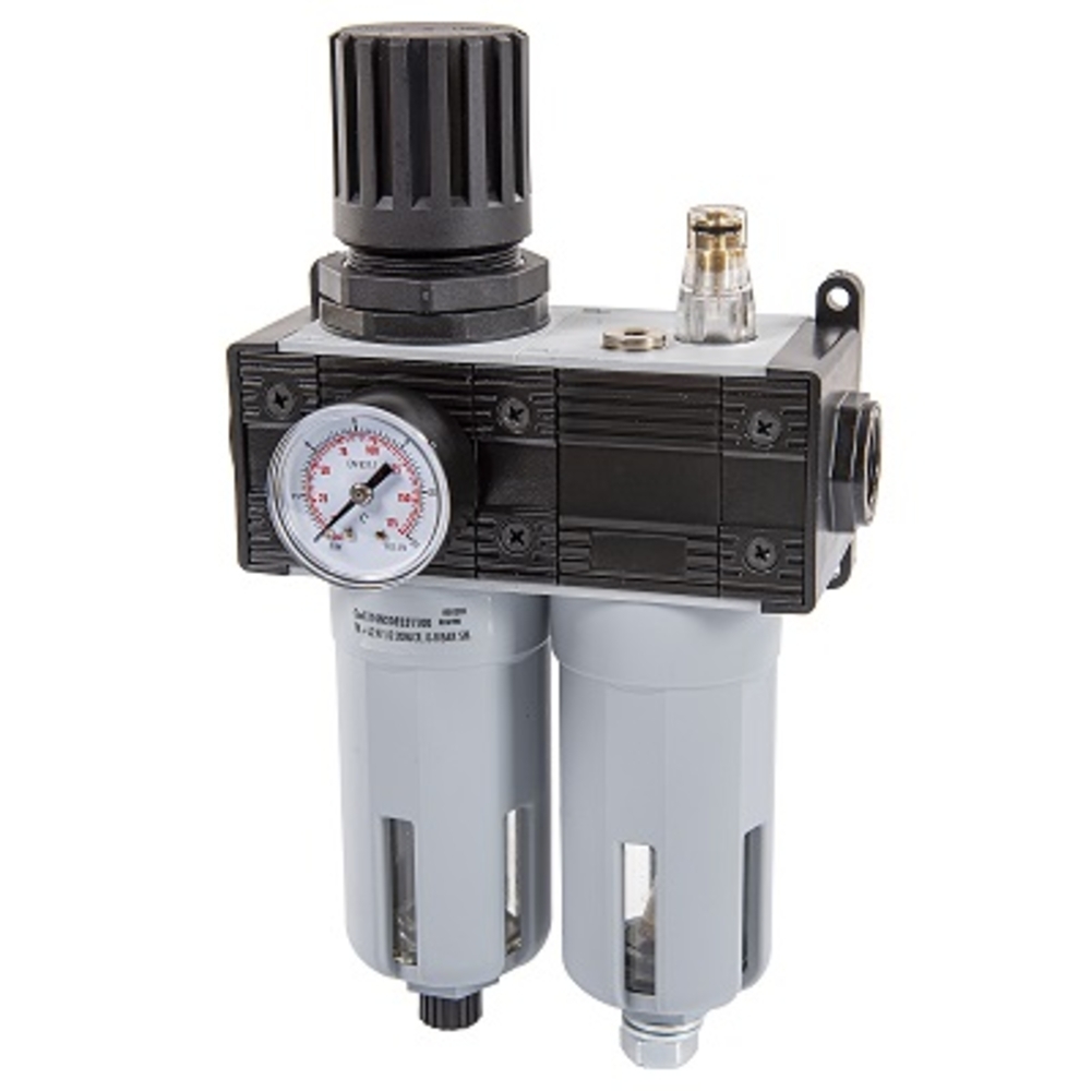 Régulateur pression air avec manomètre, filtre et huileur 1/4″ Gaz - ALGI EQUIPEMENT - 07729100