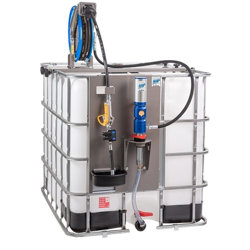 Ensemble pneumatique huile 3/1 pour cubitainer 1000 l en vanne basse avec enrouleur - ALGI EQUIPEMENT - 07750740