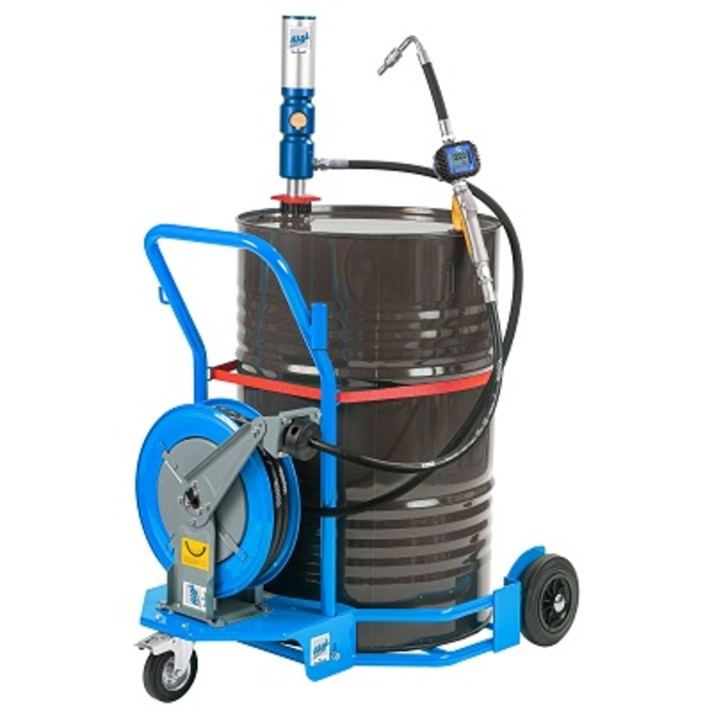 Ensemble pneumatique huile 5/1 mobile pour fût 200 l avec enrouleur - ALGI EQUIPEMENT - 07755650