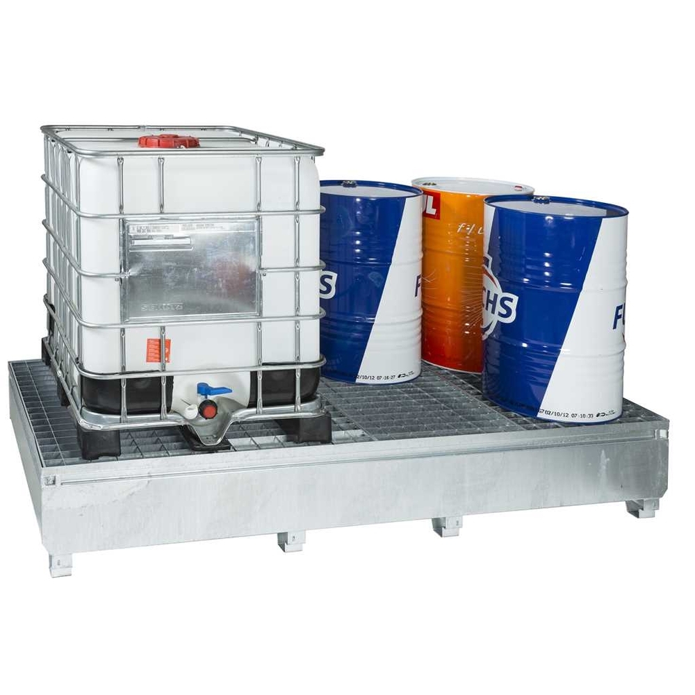 Bac de rétention acier galvanisé 1000 l pour 2 cuves IBC 1000 l - ALGI EQUIPEMENT - 07767350