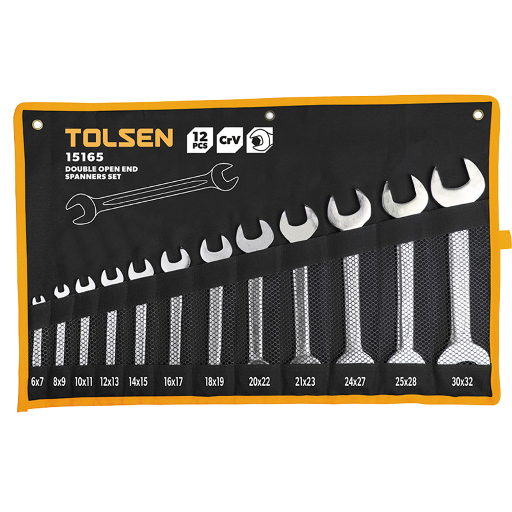 Kit 12 cles mixte ouverte (15165) TOLSEN - 100107