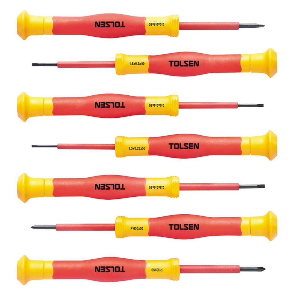 Kit 7 tournevis de precision isole (v32007) TOLSEN - 100345