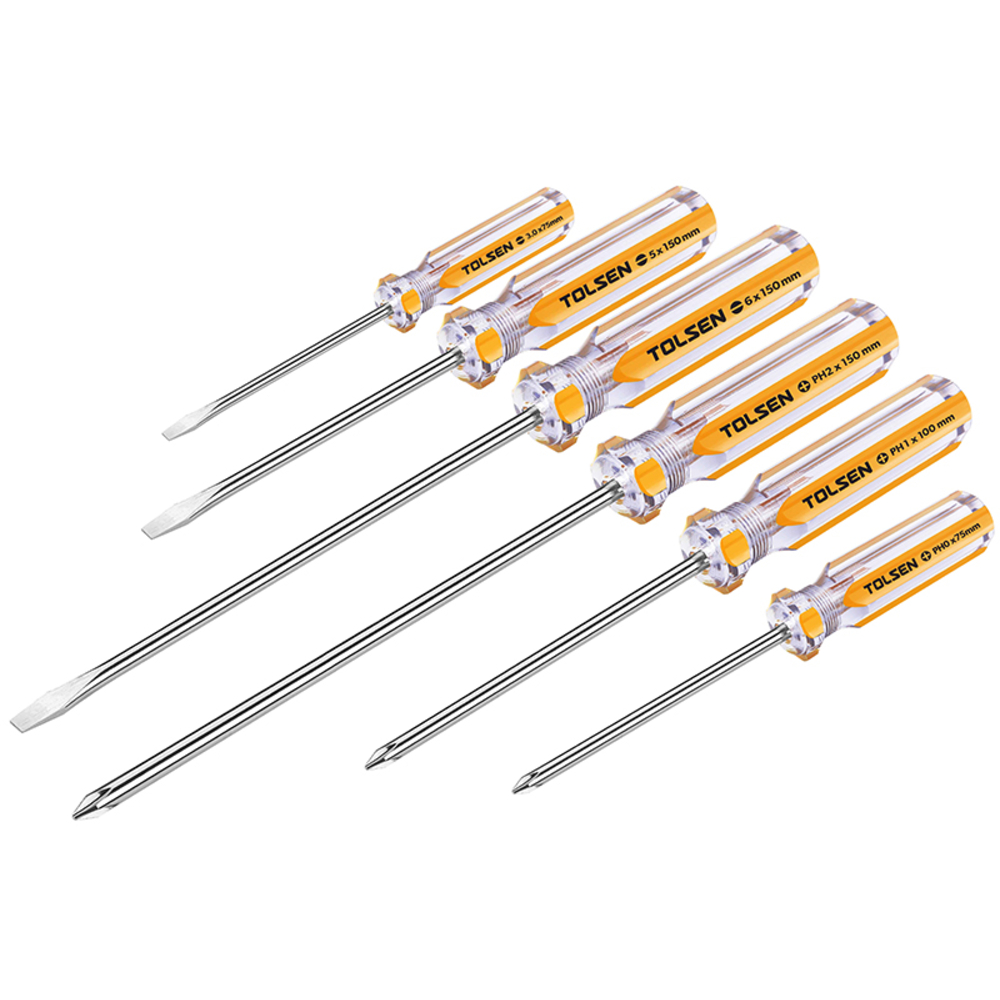 Kit 6 tournevis transparents (20029) TOLSEN - 100447