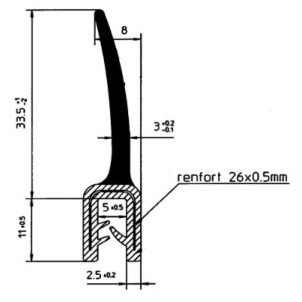 Joint a levre 44.5x8 au m BUISARD - 613101