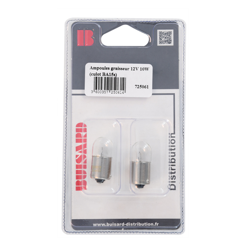 HF- 2 LAMPES VEIL. 12V/10W BA15S - BUISARD - 725061