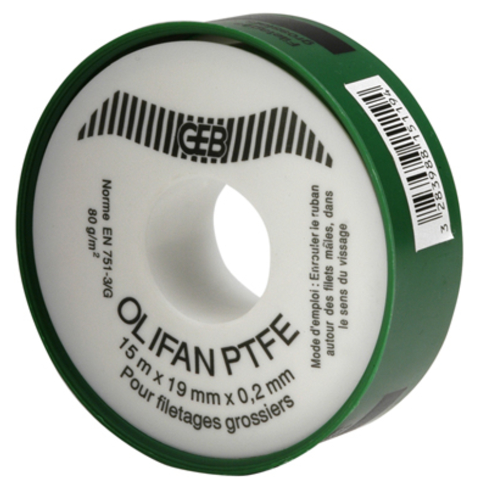 Ruban ptfe etancheite 15mx19mmx0.2mm BUISARD - 733186