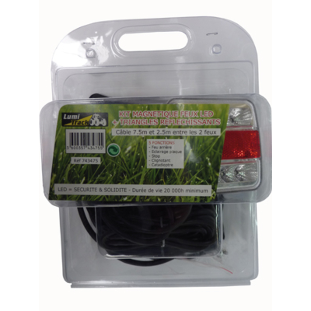 Kit signal. 2 feux ar led al. 7.5m + 2 trian. sous coque BUISARD - 743475