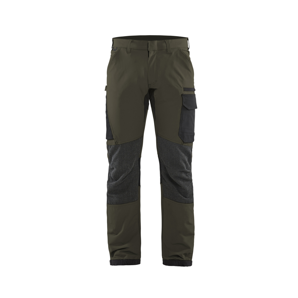 Pantalon maintenance stretch 4D 1422 Vert Kaki/Noir Blaklader - 142216454599C