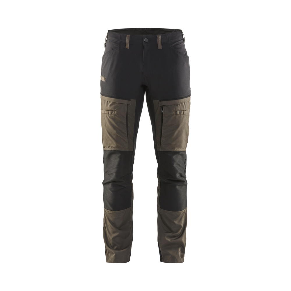 Pantalon maintenance +stretch 1456 Vert Kaki/Noir Blaklader - 145618454599C