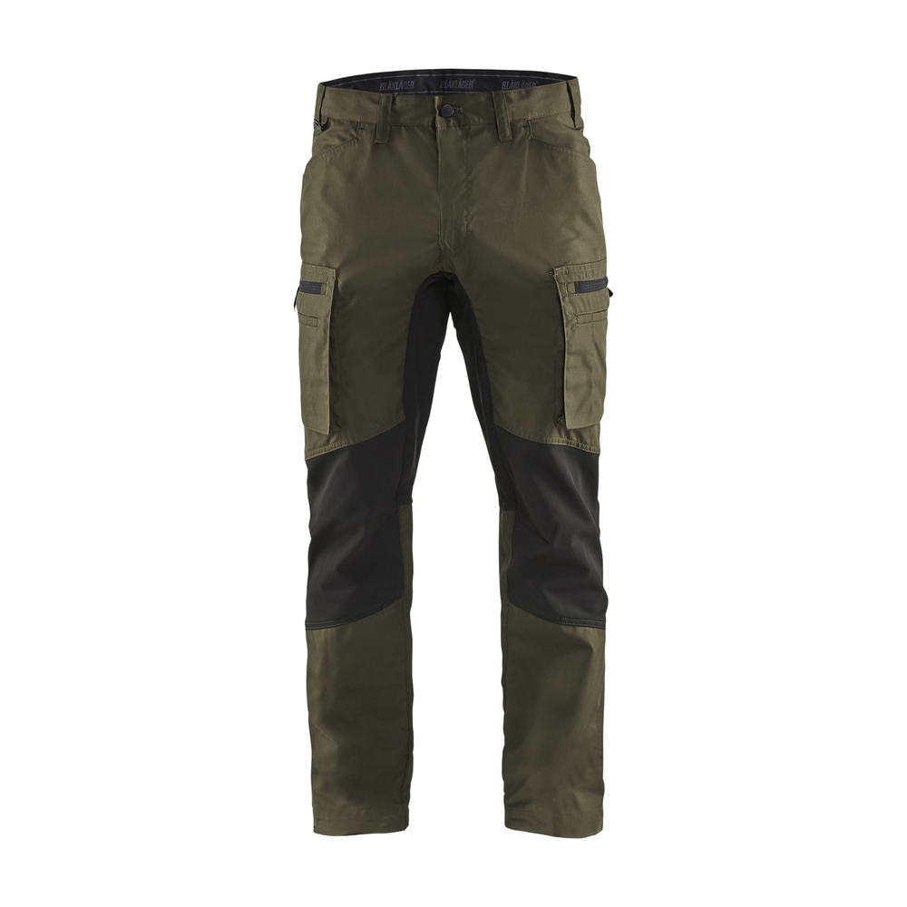 Pantalon maintenance +stretch 1459 Vert Kaki/Noir Blaklader - 145918454599C