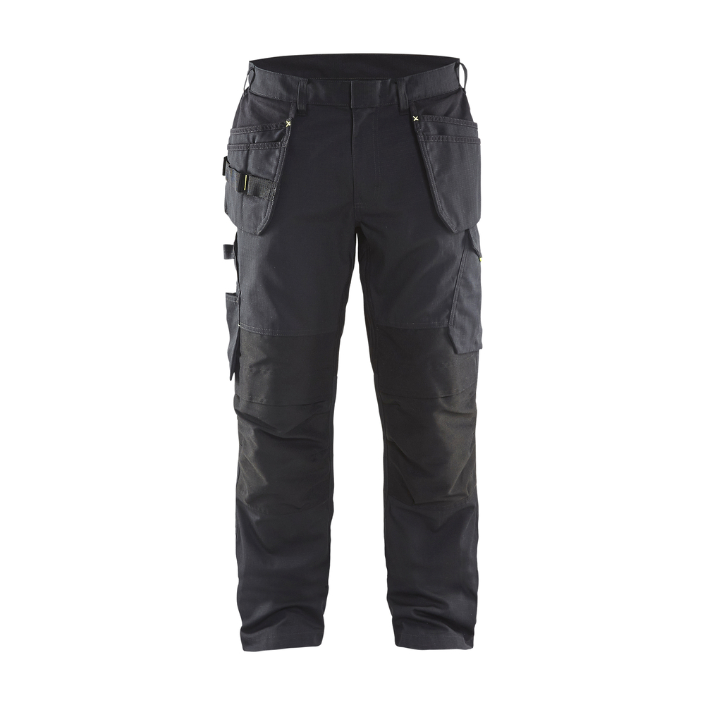 Pantalon maintenance +stretch avec poches flottantes 1496 Noir/Jaune fluo Blaklader - 149613309933C