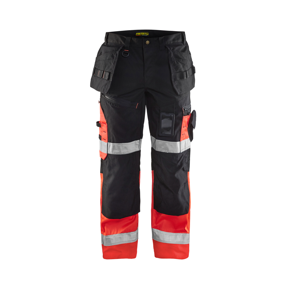 Pantalon artisan haute-visibilité 1508 Noir/Rouge fluo Blaklader - 150818609955C
