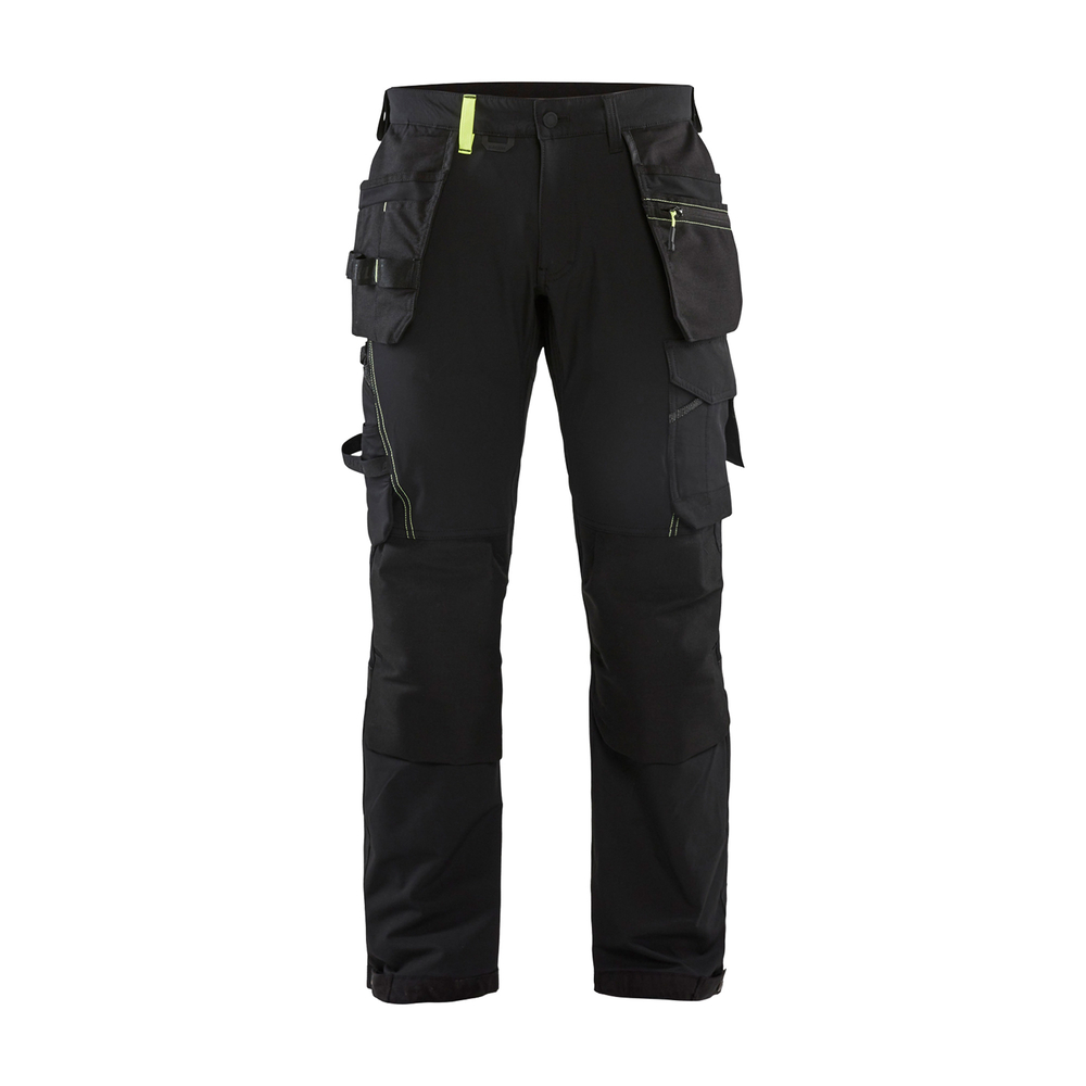 Pantalon artisan stretch 4D 1522 Noir/Jaune fluo Blaklader - 152216459933C