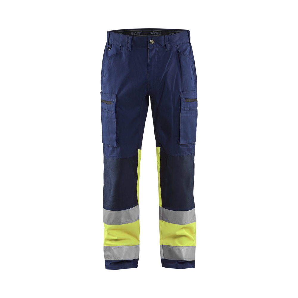 Pantalon artisan haute-visibilité +stretch 1551 Marine/Jaune fluo Blaklader - 155118118933C