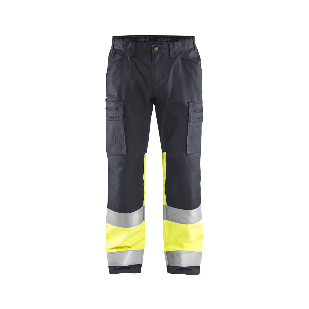 Pantalon artisan haute-visibilité +stretch 1551 Gris moyen/Jaune fluo Blaklader - 155118119633C