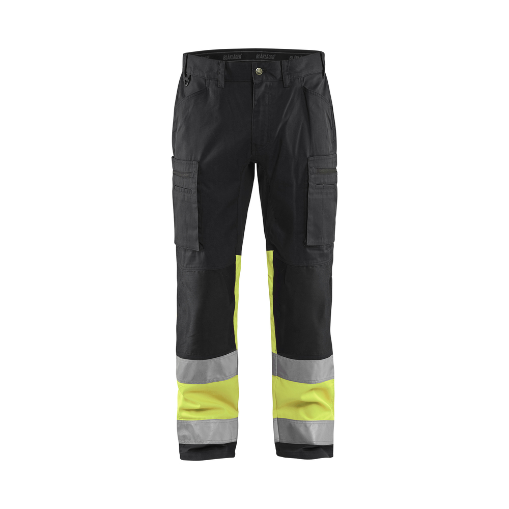 Pantalon artisan haute-visibilité +stretch 1551 Noir/Jaune fluo Blaklader - 155118119933C