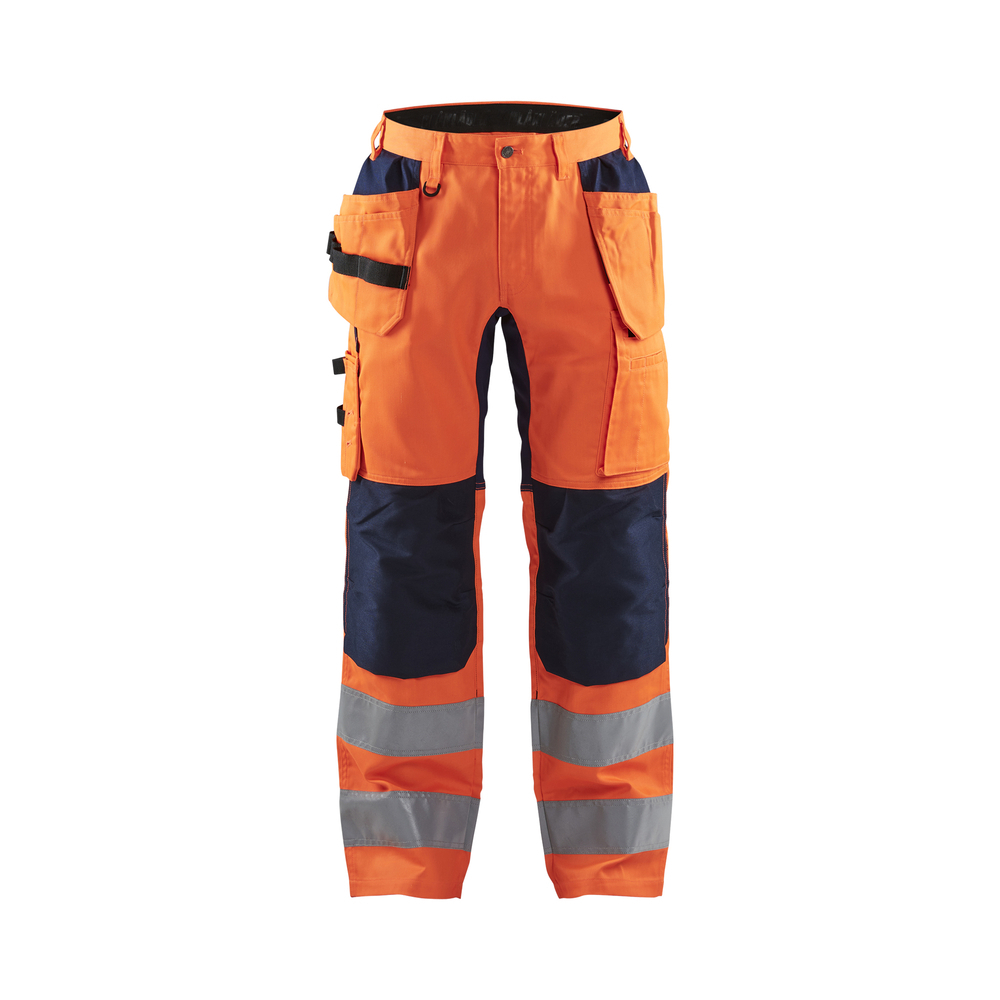 Pantalon artisan haute-visibilité +stretch 1552 Orange fluo/Marine Blaklader - 155218115389C