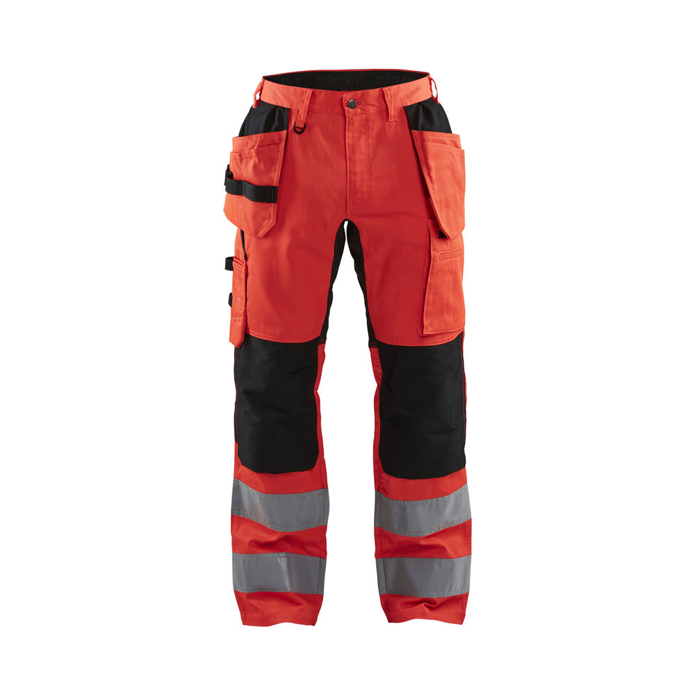 Pantalon artisan haute-visibilité +stretch 1552 Rouge fluo/Noir Blaklader - 155218115599C