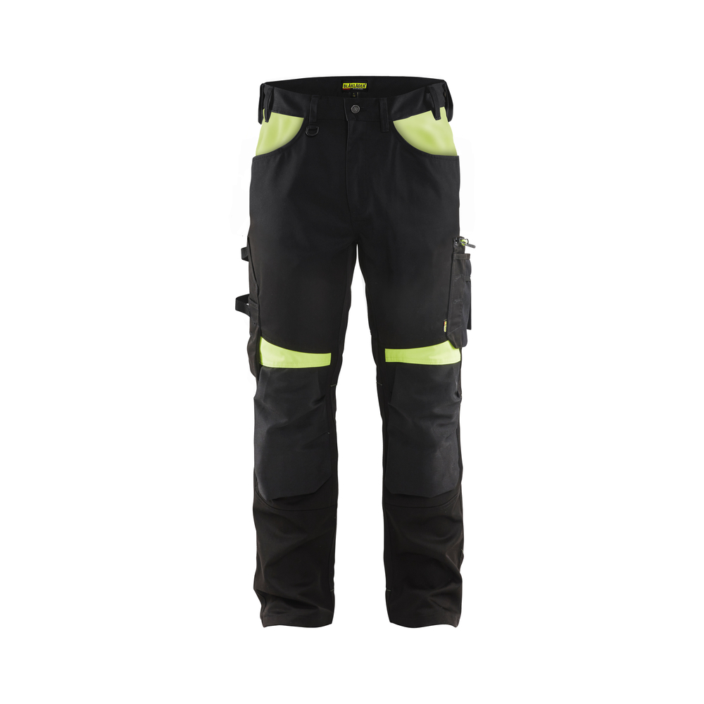 Pantalon artisan sans poches flottantes 1556 Noir/Jaune fluo Blaklader - 155618609933C