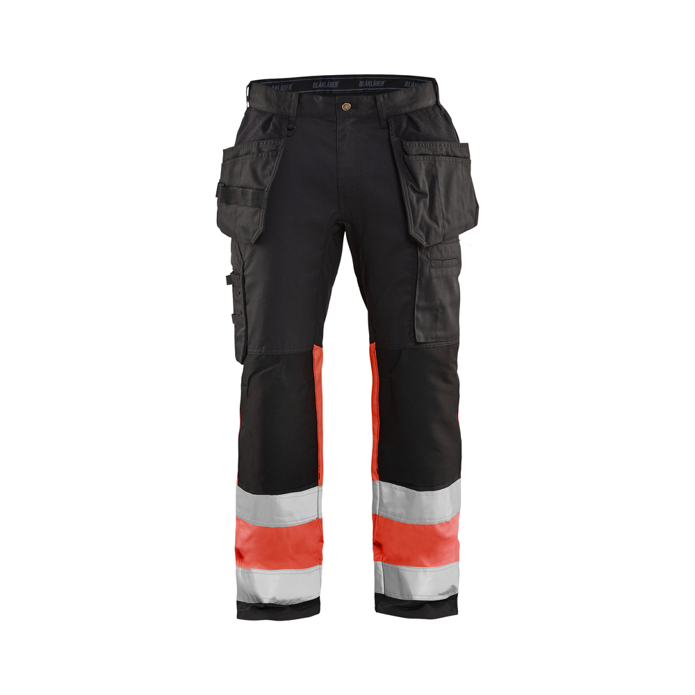 Pantalon artisan haute-visibilité +stretch 1558 Noir/Rouge fluo Blaklader - 155818119955C