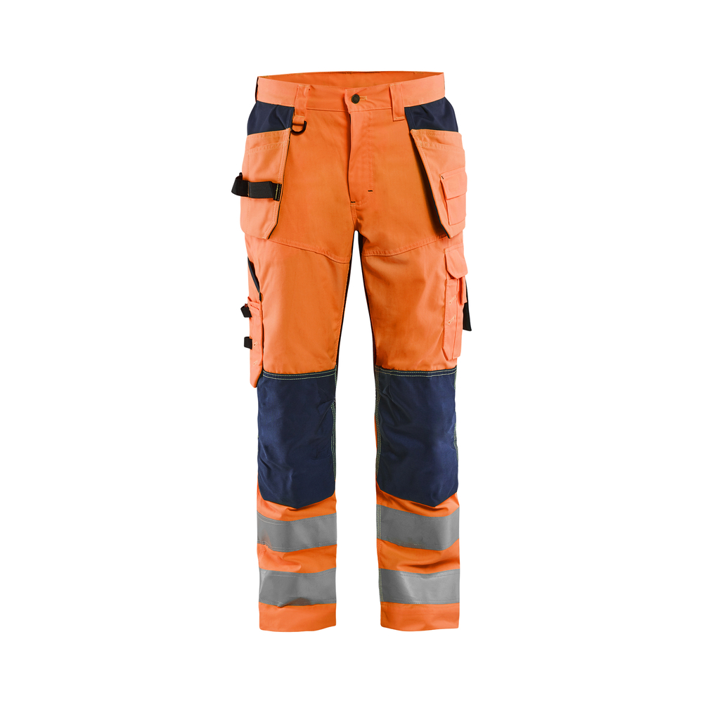 Pantalon artisan aéré haute visibilité +stretch Blåkläder 1565 Orange fluo/Marine Blaklader - 156518115389C