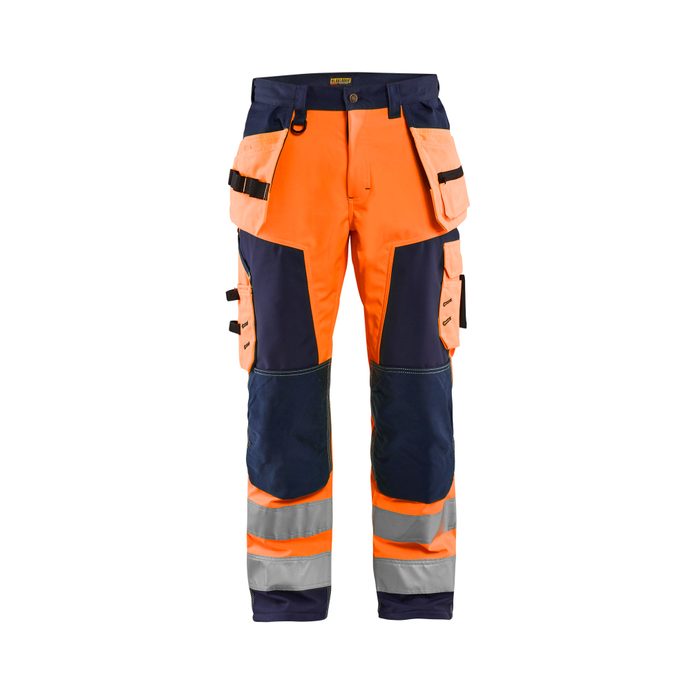 Pantalon artisan softshell haute-visibilité Blåkläder 1567 Orange fluo/Marine Blaklader - 156725175389C