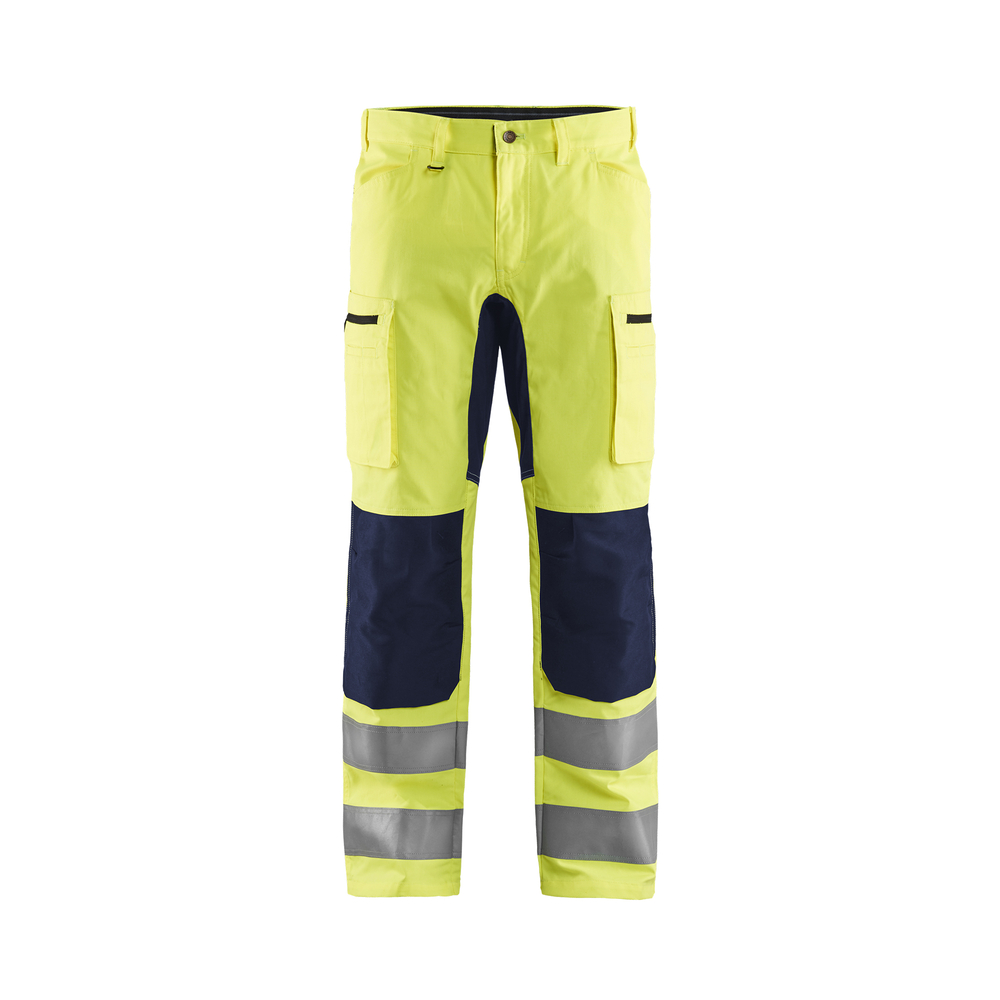Pantalon artisan haute-visibilité +stretch 1585 Jaune fluo/Marine Blaklader - 158518113389C