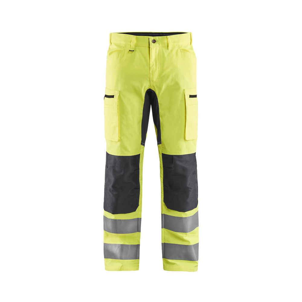 Pantalon artisan haute-visibilité +stretch 1585 Jaune fluo/Gris moyen Blaklader - 158518113396C