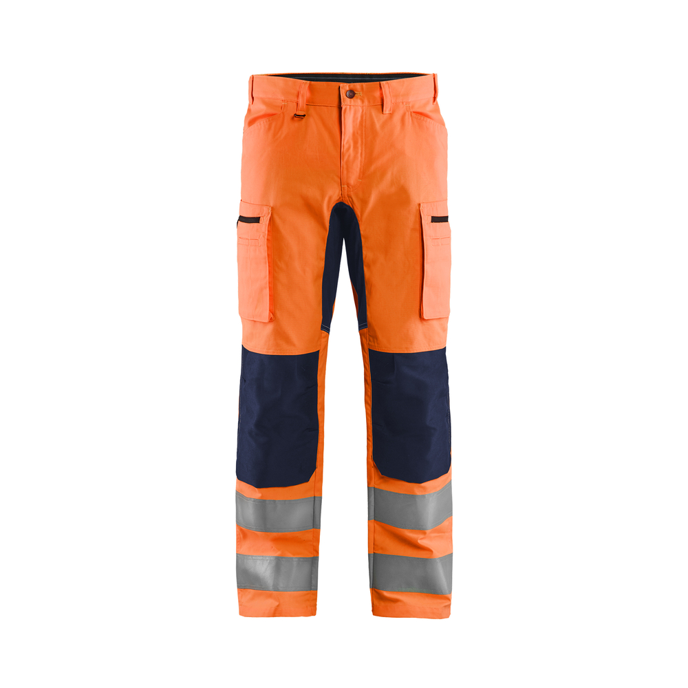 Pantalon artisan haute-visibilité +stretch 1585 Orange fluo/Marine Blaklader - 158518115389C