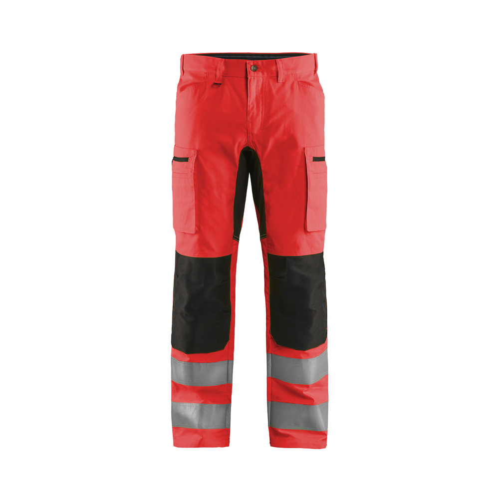 Pantalon artisan haute-visibilité +stretch 1585 Rouge fluo/Noir Blaklader - 158518115599C