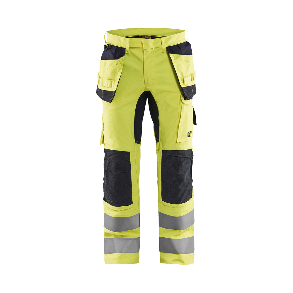 Pantalon multinormes inhérent + stretch 1587 Jaune fluo/Marine Blaklader - 158715123389C