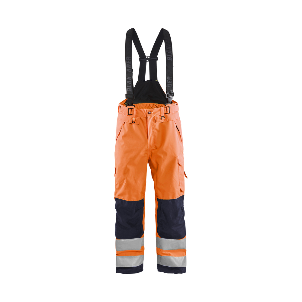 Pantalon à bretelles hardshell haute-visibilité Blåkläder 1867 Orange fluo/Marine Blaklader - 186719775389C