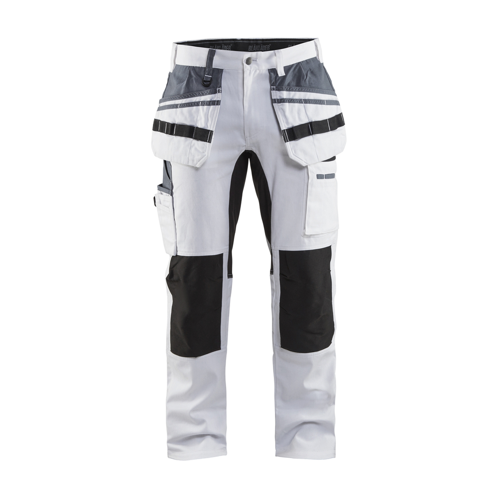 Pantalon peintre +stretch 1910 Blanc/Noir Blaklader - 191010001099C