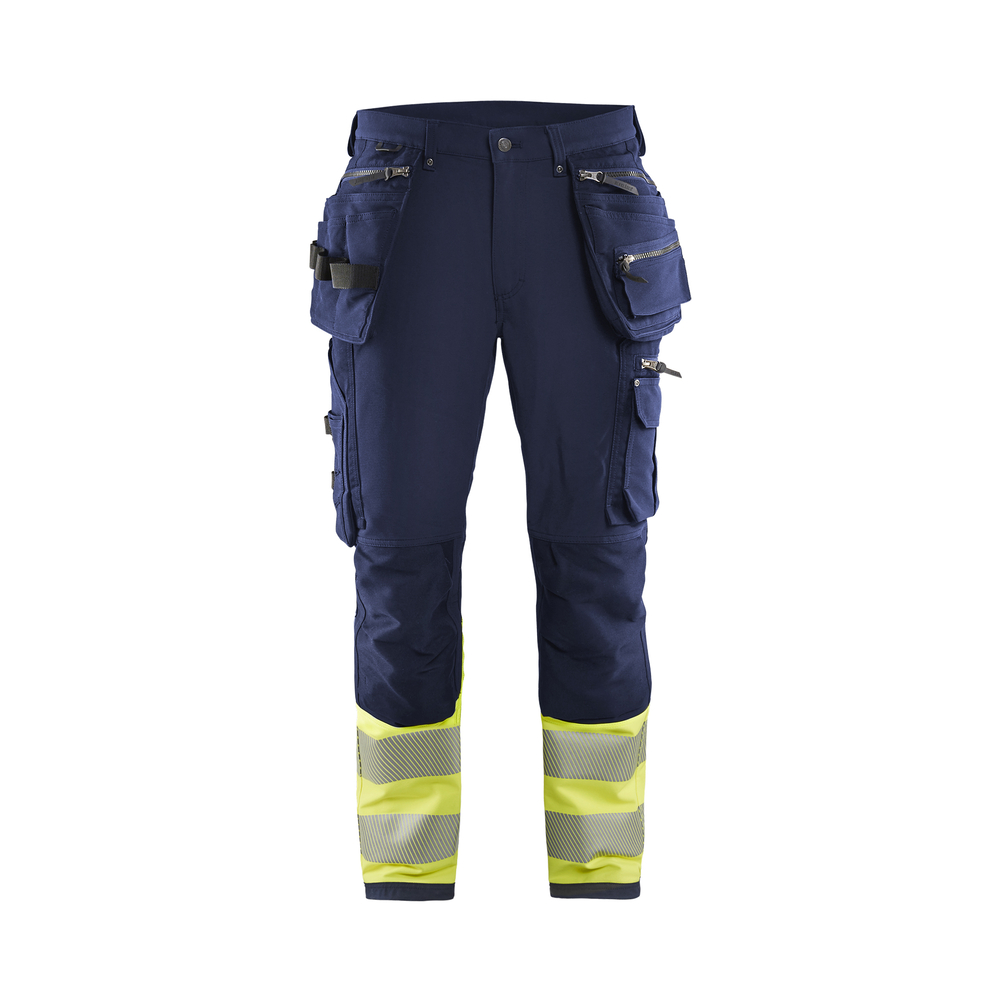 Pantalon artisan haute-visibilité stretch 4D 1993 Marine/Jaune fluo Blaklader - 199316428933C