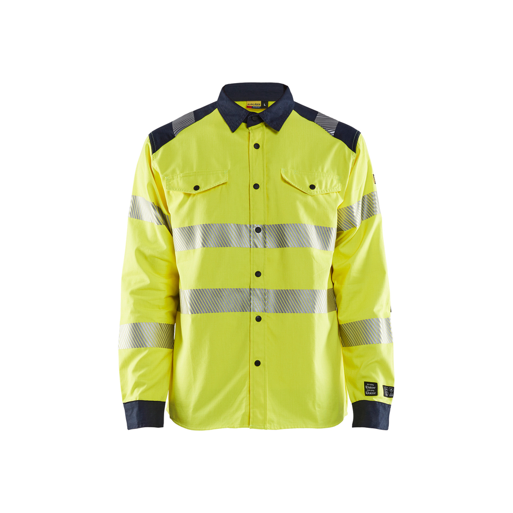 Chemise multinormes inhérent 3239 Jaune fluo/Marine Blaklader - 323915173389