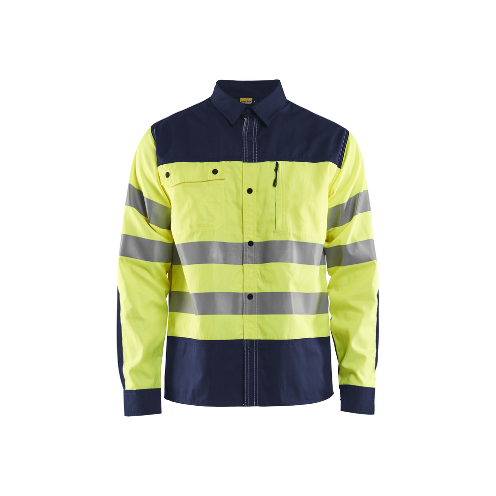 Chemise haute-visibilité 3255 Jaune fluo/Marine Blaklader - 325518173389