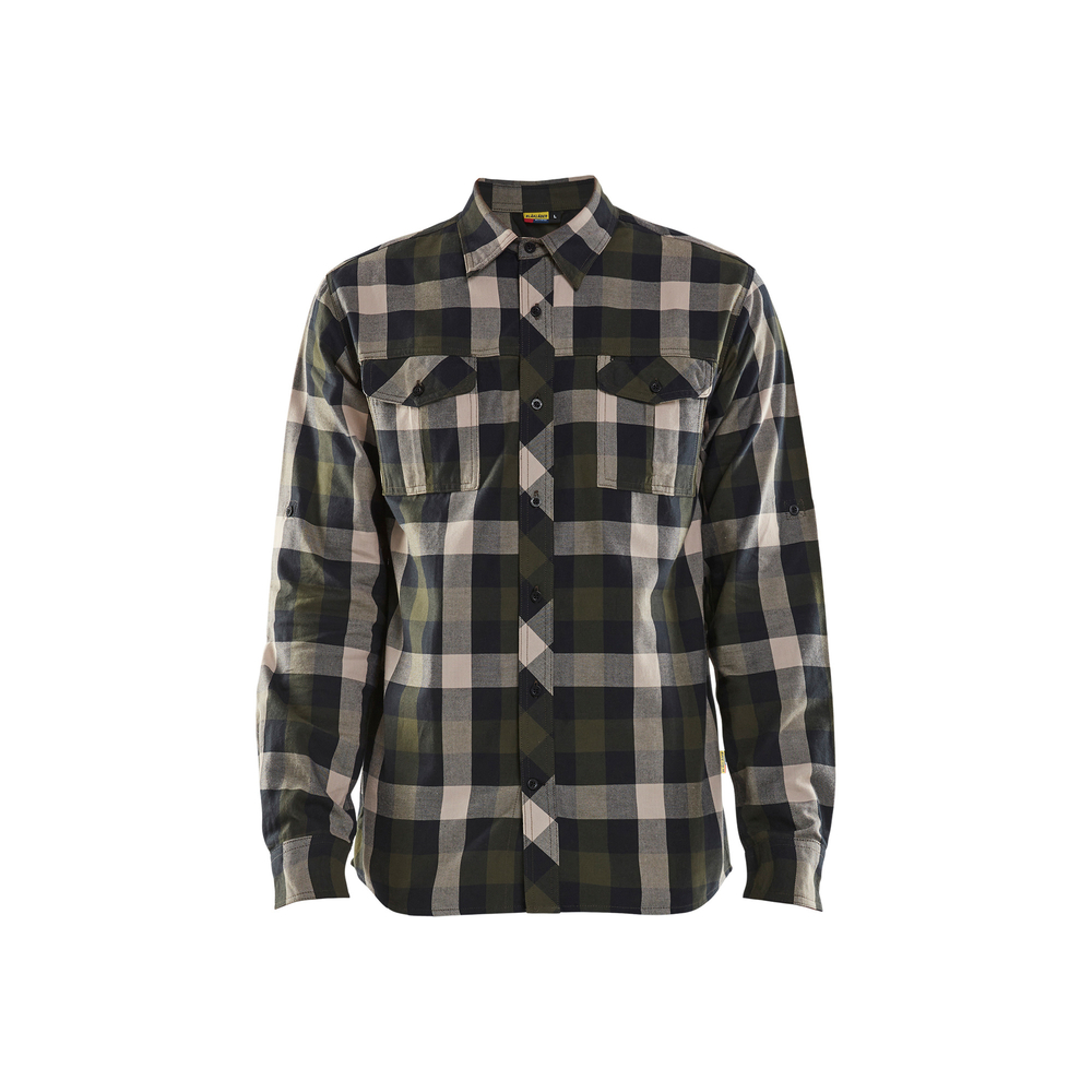 Chemise flannelle 3299 Vert Kaki/Noir Blaklader - 329911524599
