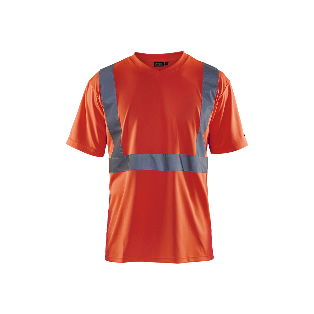 T-shirt haute-visibilité col V 3313 Rouge fluo Blaklader - 331310095500