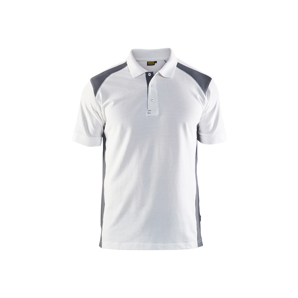 Polo Piqué 3324 Blanc/Gris clair Blaklader - 332410501094