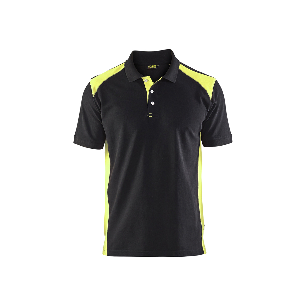 Polo Piqué 3324 Noir/Jaune fluo Blaklader - 332410509933