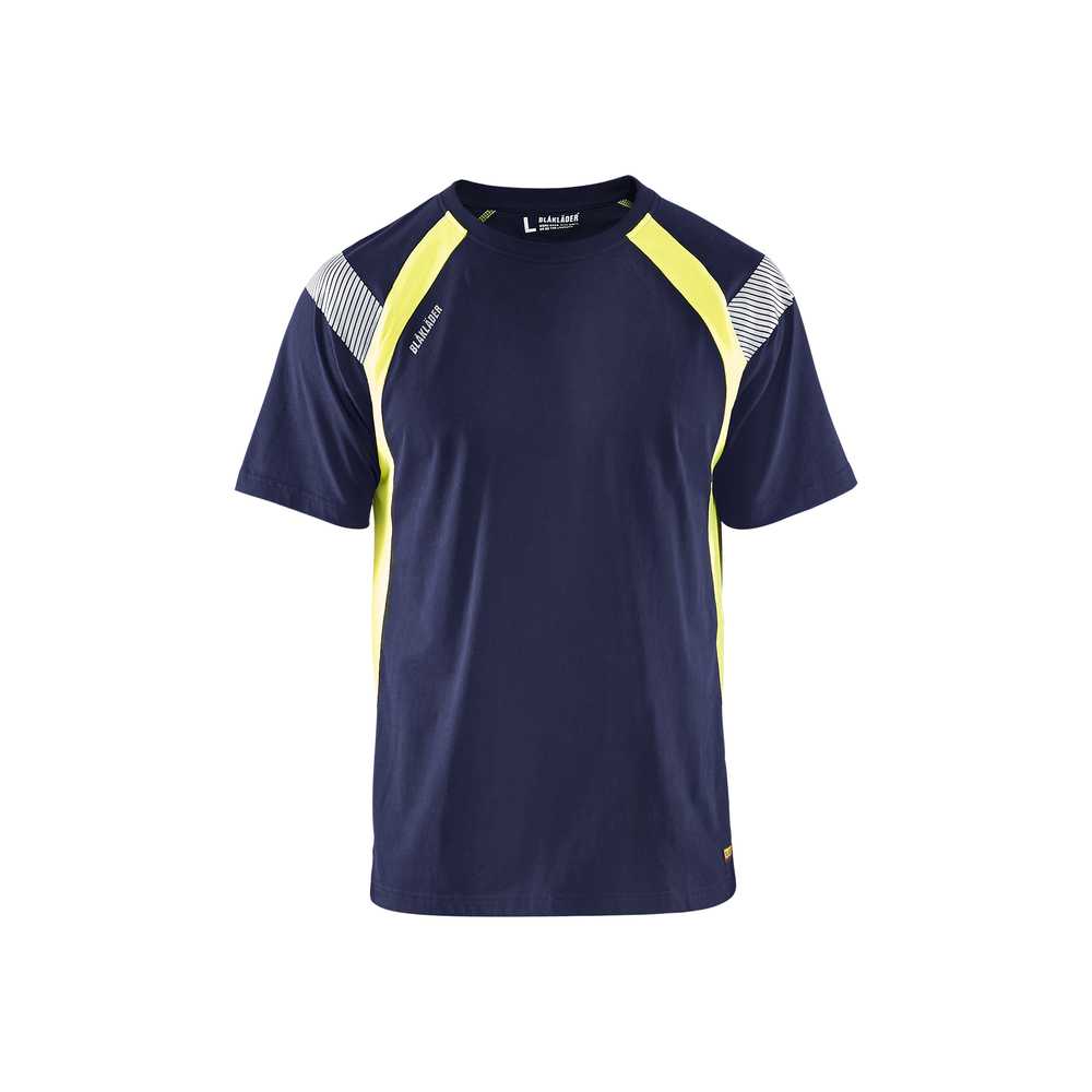 T-shirt détails fluo 3332 Marine/Jaune fluo Blaklader - 333210308833